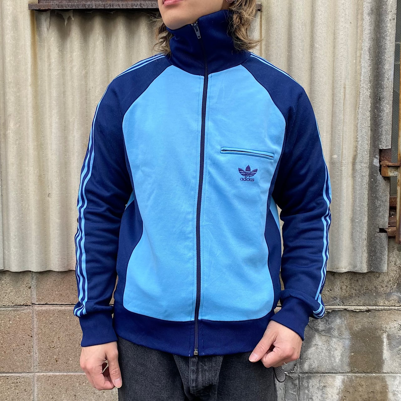 70年代 フランス製 VENTEX社製 adidas アディダス ハイネック 切り替え  