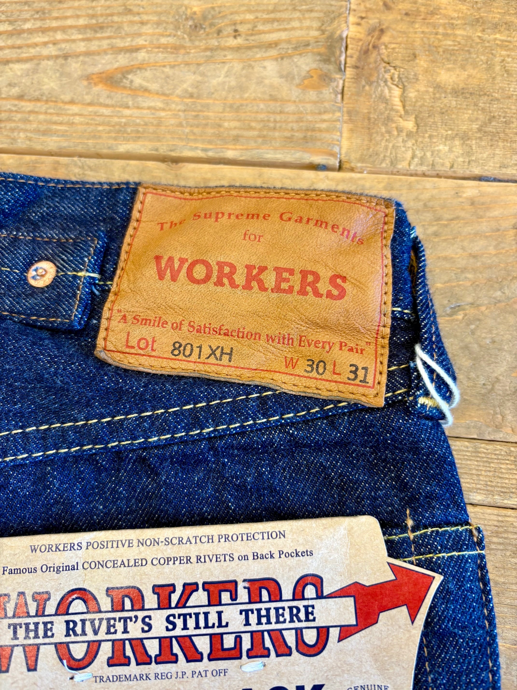 WORKERS(ワーカーズ)37 801XH, Buckle Back, Blue Selvedge