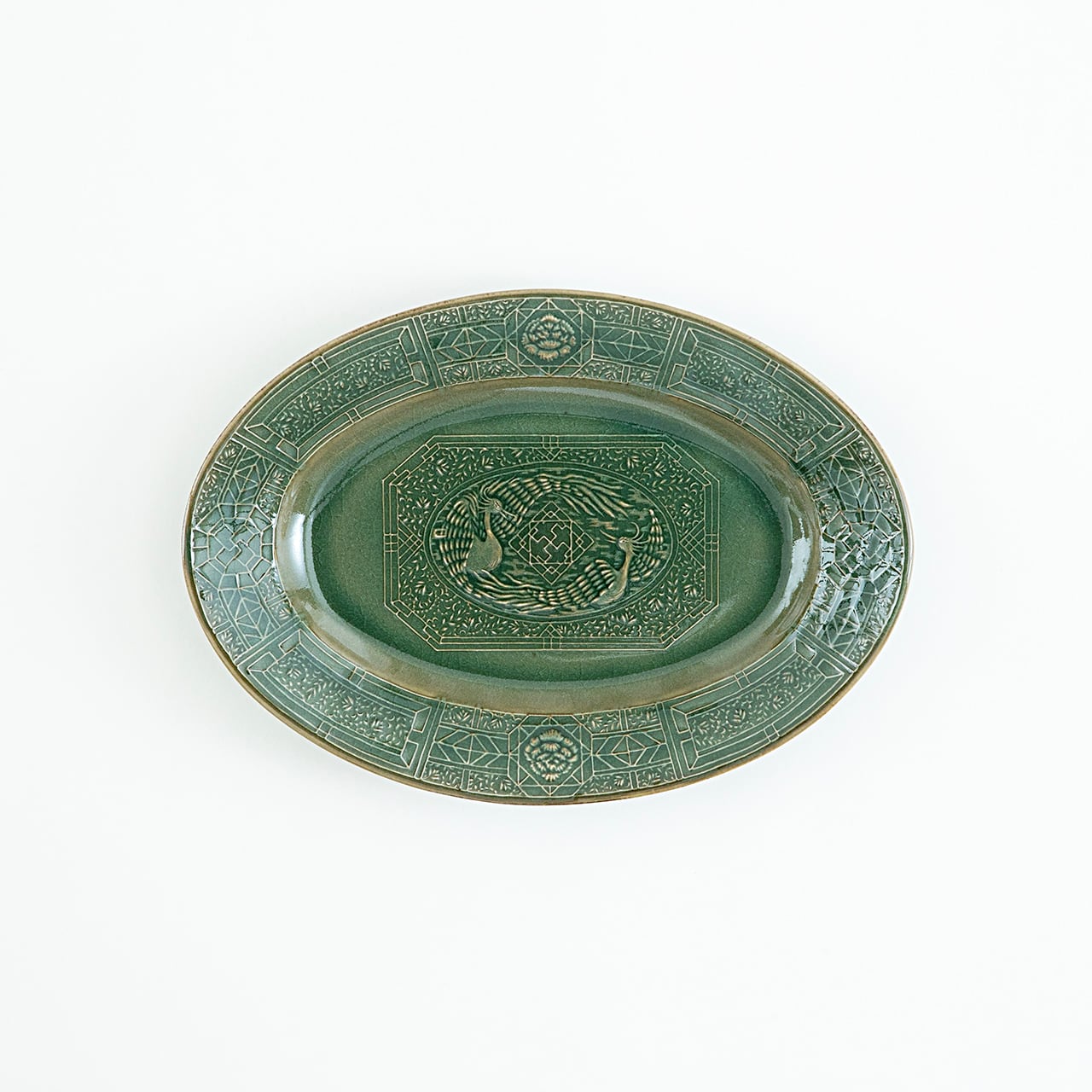 陽刻 シノワズリ S 青磁 Carving ”Chinoiserie”-S celadon 陽刻 シノワズリ S 青磁 Carving ”Chinoiserie”-S celadon
