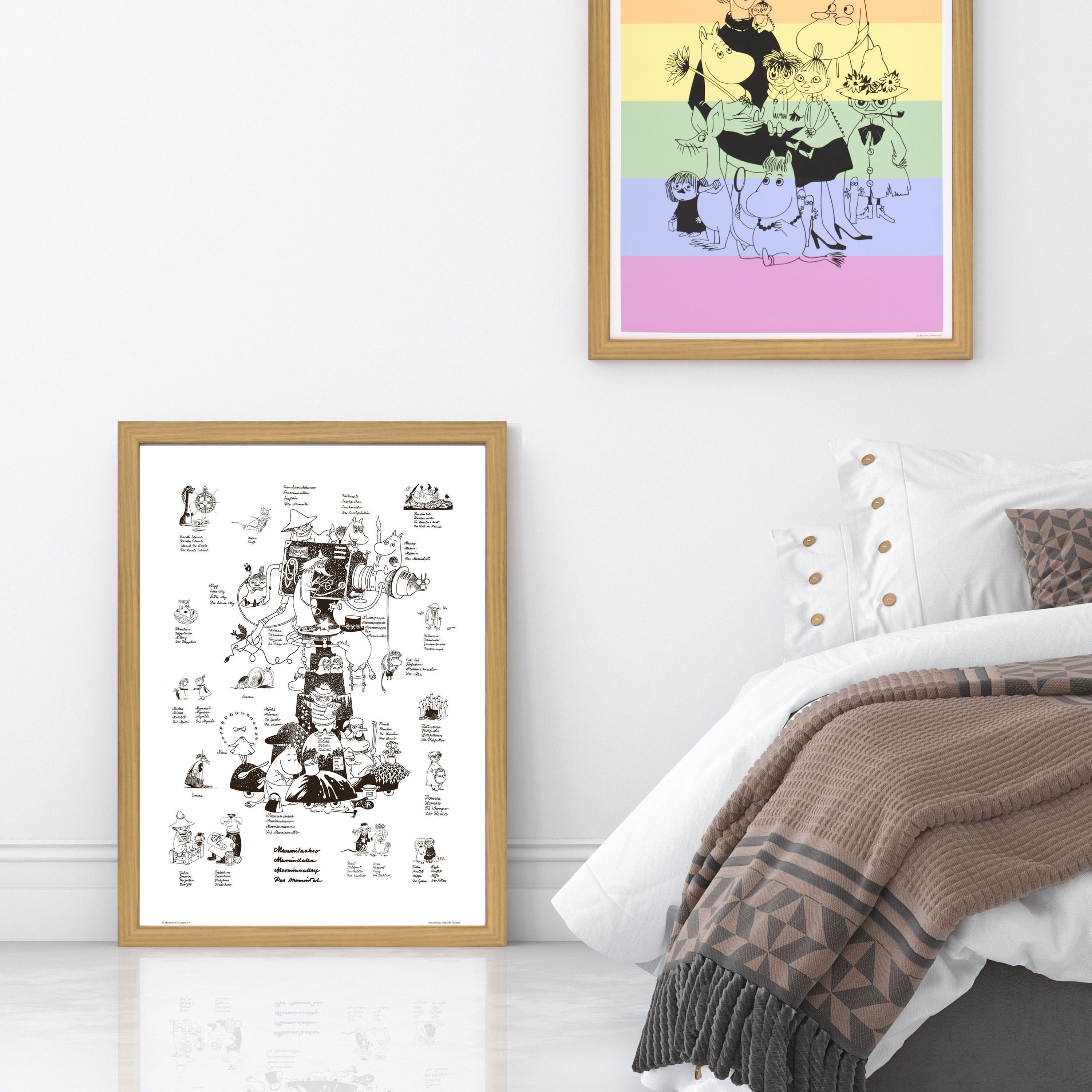 ムーミン 北欧 Putinki「ムーミン キャラクターズ」送料無料 フレーム 展示用フック付アートポスター 絵画 インテリア アート