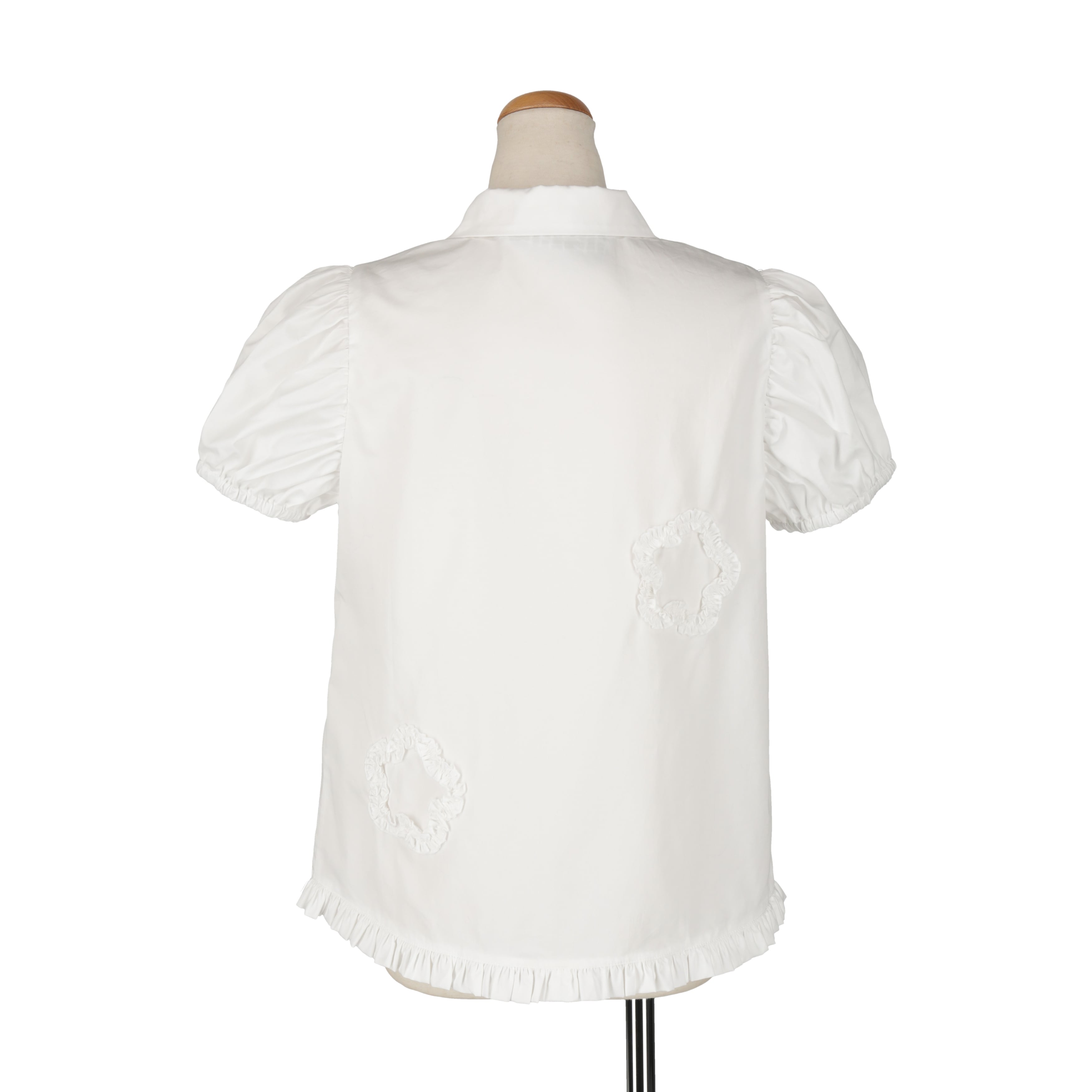 フラワーデコレーションブラウス　WHITE