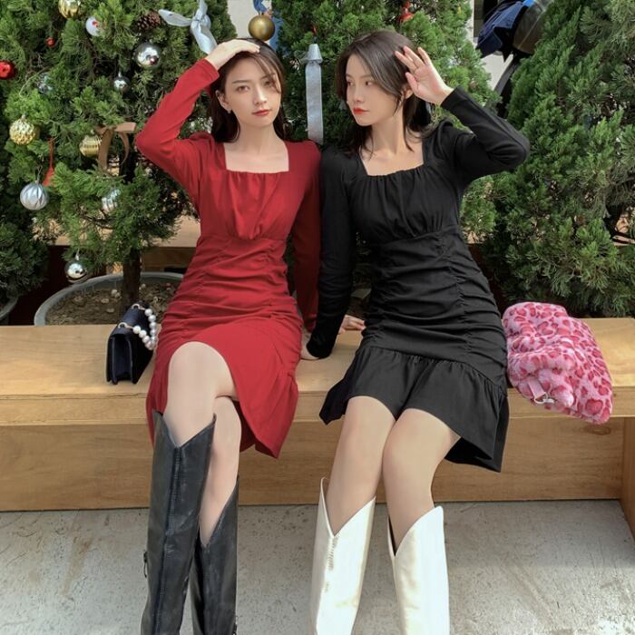 レッドスプリングAラインブラック ロング 春物 1号婦人25445369663