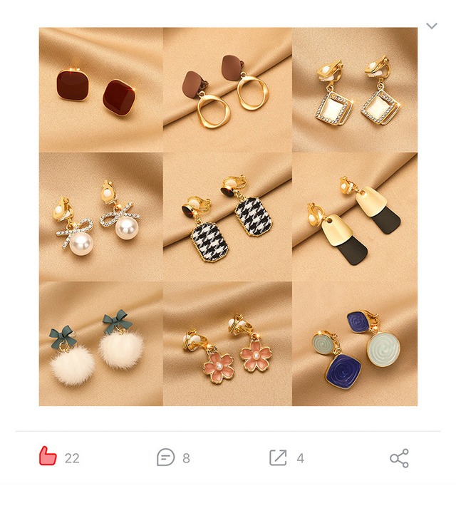 レトロな高級感の耳元にぴったりのイヤークリップ 선물