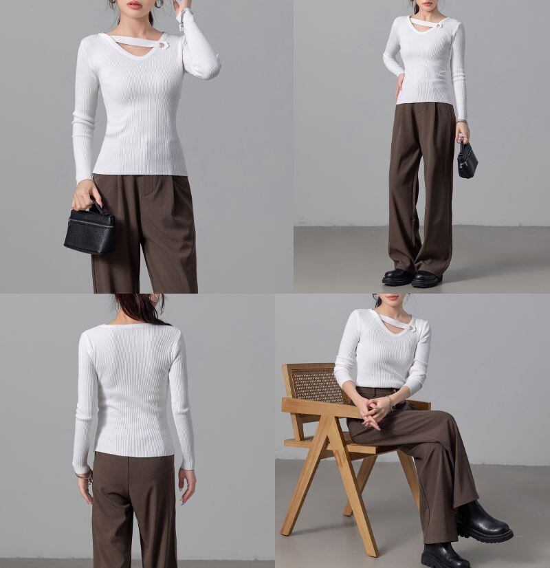 Y♡ページ メール便】ハートデザインネックニット／tops2161 | DAY CLOSET