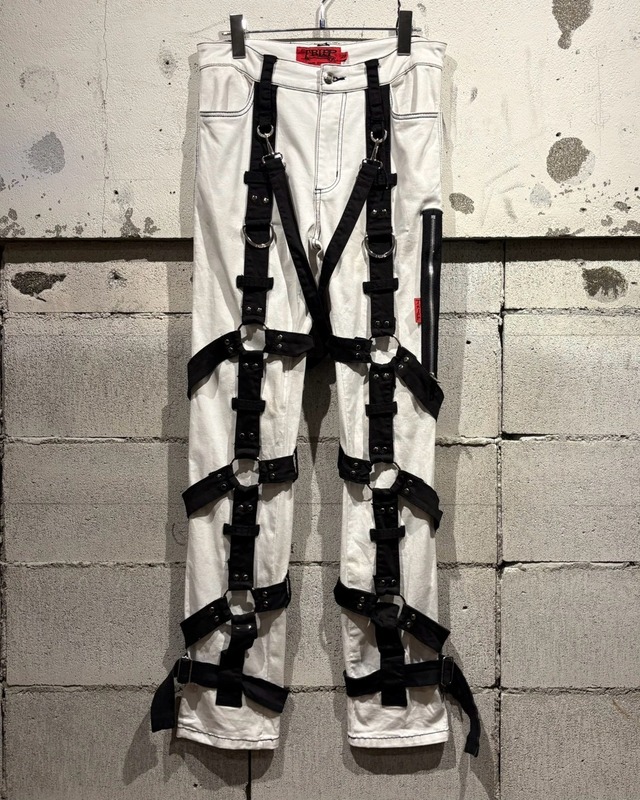 【Caka otto】“TRIPP NYC” Belt Gimmick Vintage Bontage Pants