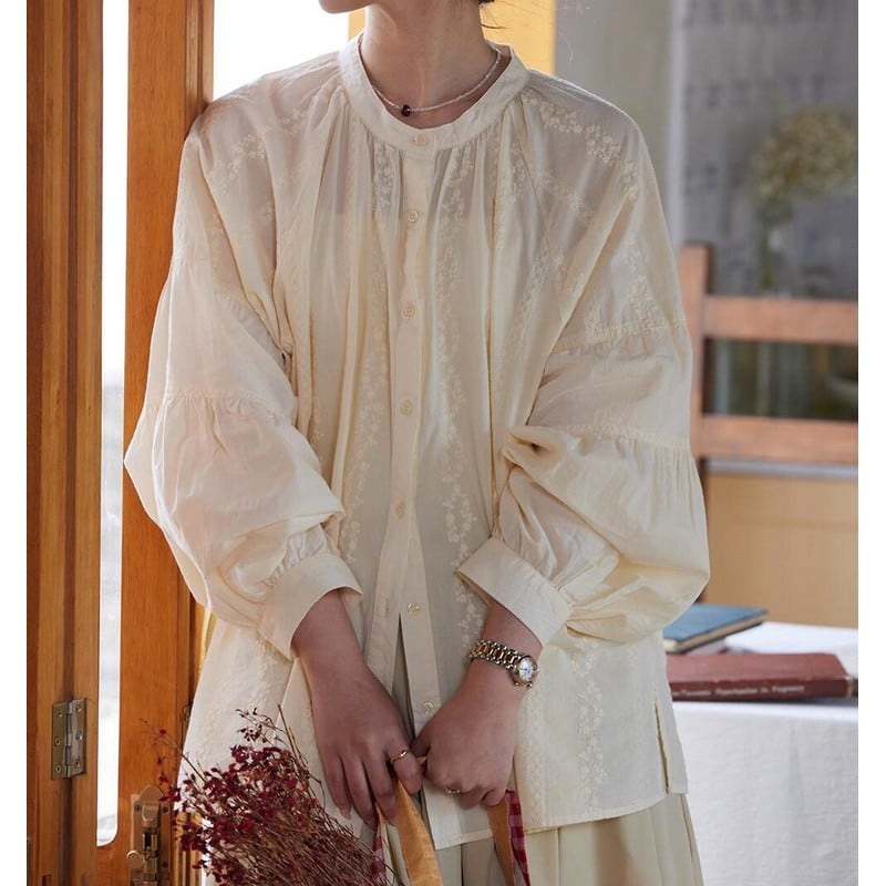 ラウンドネックスリーブシャツ M0115