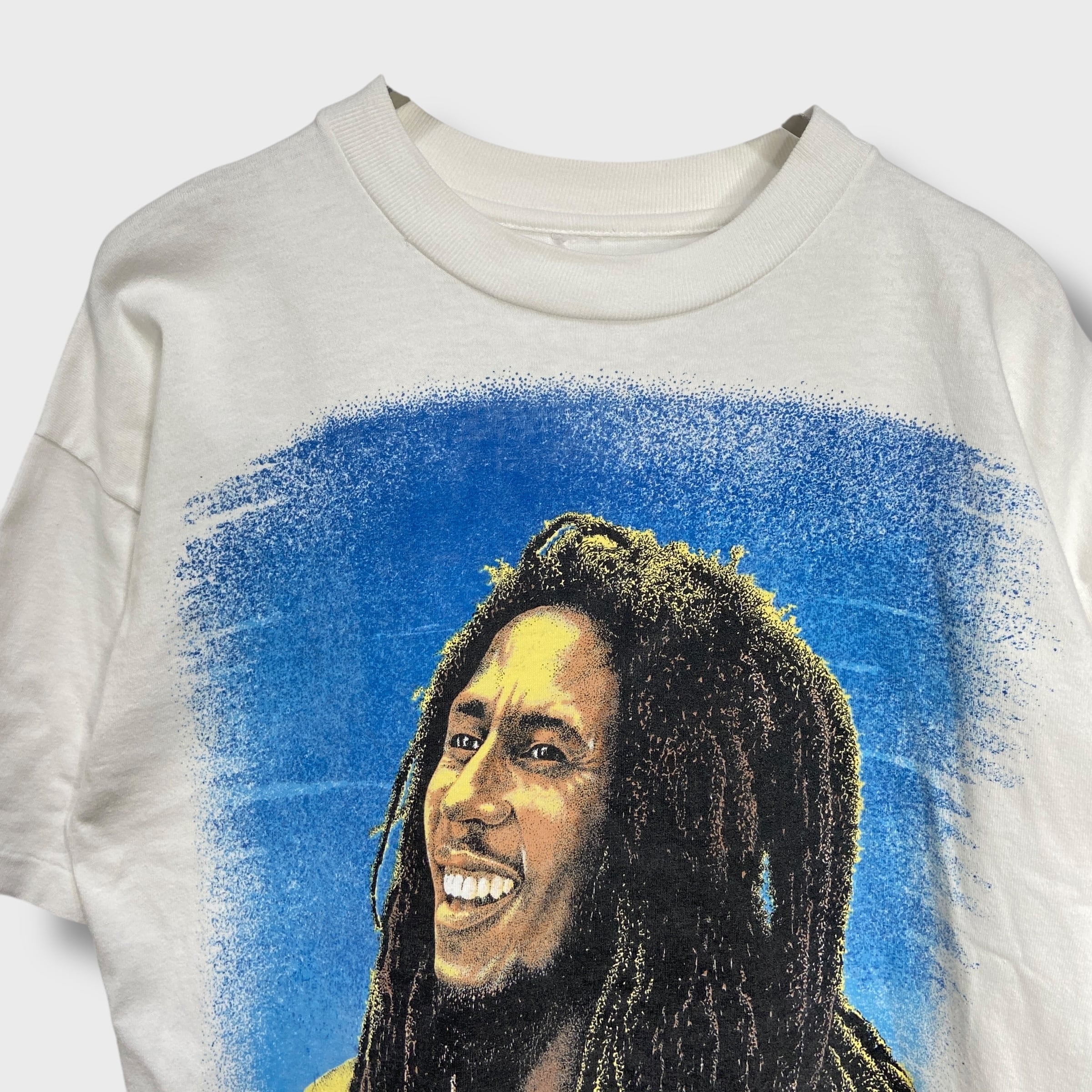 90s ボブマーリー 両面プリントTシャツ 肖像画Tシャツ ホワイト M相当