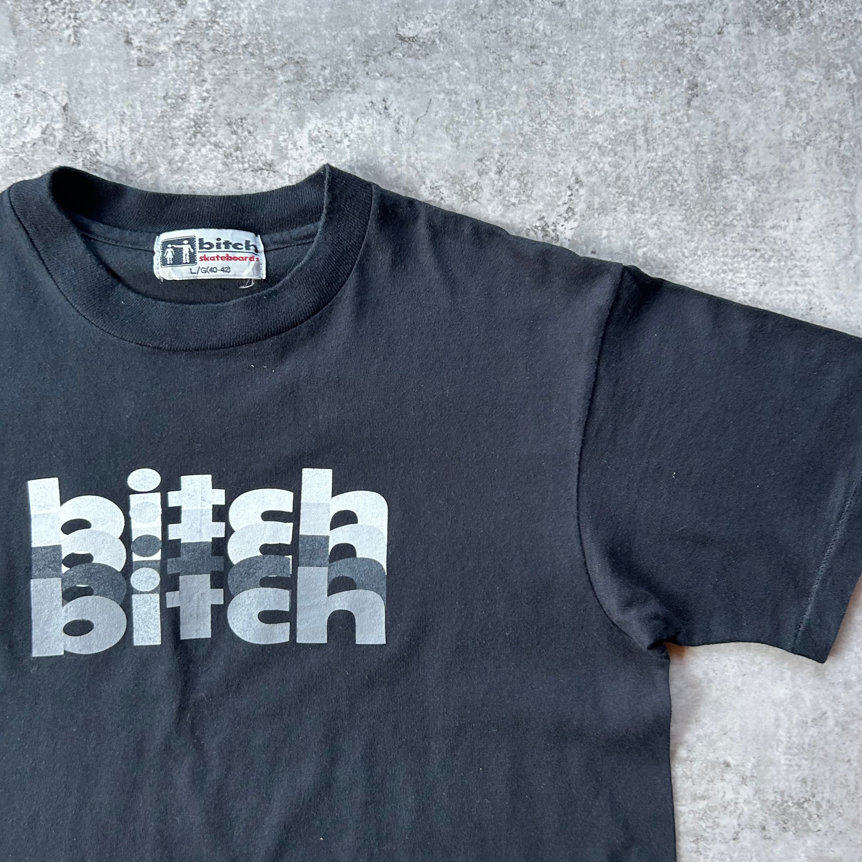 n*o様 【超希少】90s Bitch Skateboards tシャツ 90s bitch skateboards tシャツ ブラック L 4連ロゴ | 東京準備室