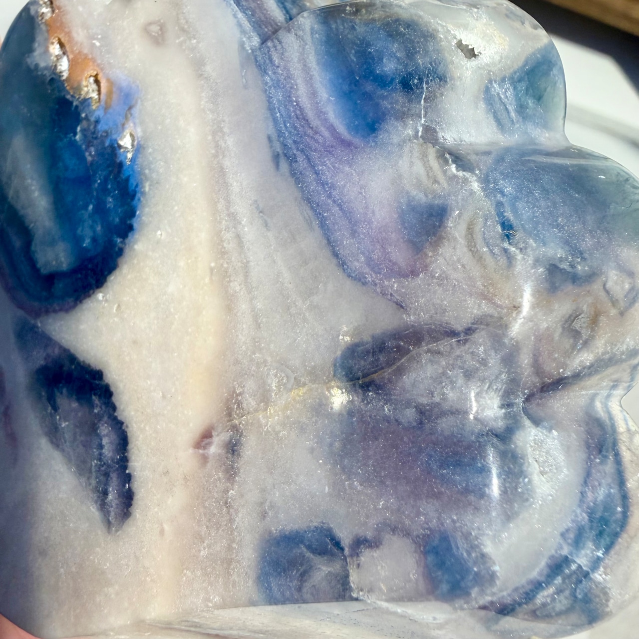 　シルキーフローライト＊シェル型＊トレイ＊天然石インテリア＊貝モチーフ