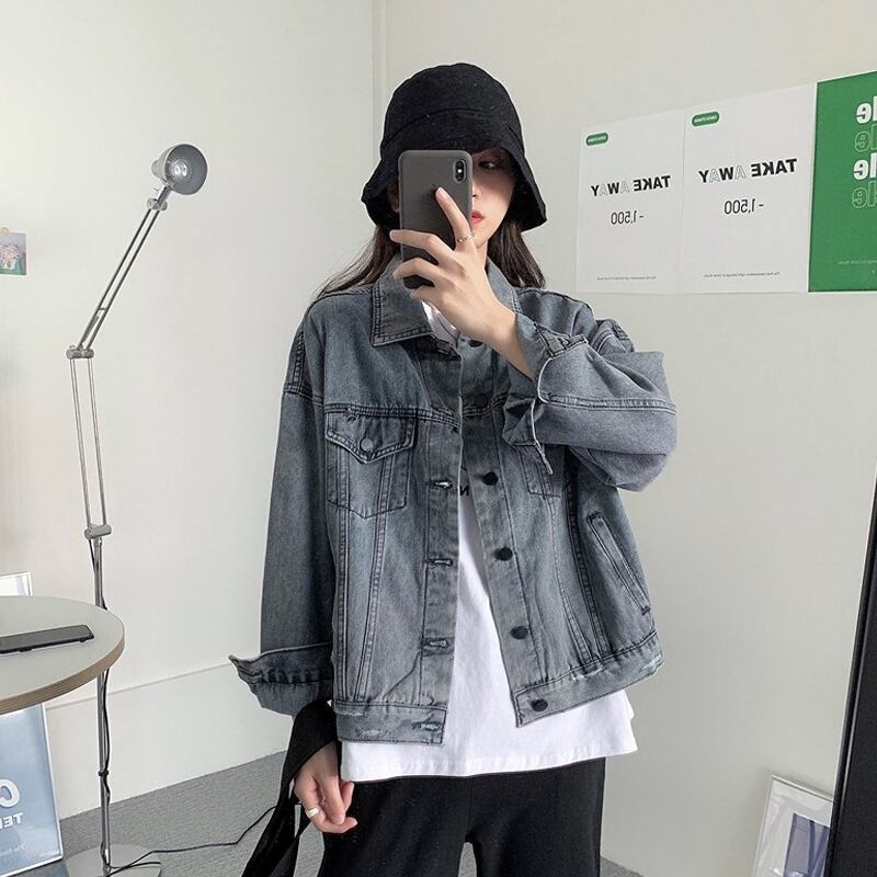 スタンダードスタイルジャケット スプリングオータムルーズトップス レトロ かわいい 春物 秋物 スーパーモール84989239951