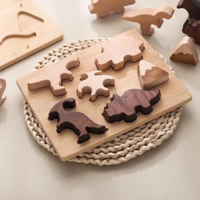 【受注/送料無料】wooden dinosaur puzzle 木製恐竜パズル