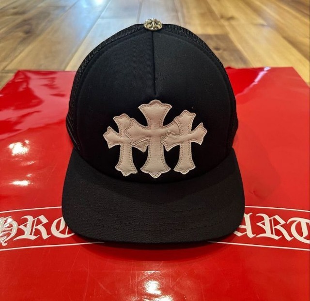 CHROME HEARTS クロムハーツ クロスパッチ メッシュ キャップ ホワイト ビーニー