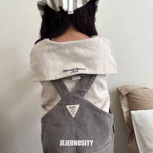 【jejeunosity】コーデュロイベリーショートオーバーオール24F サロペット チャコール 80〜110cm 240901
