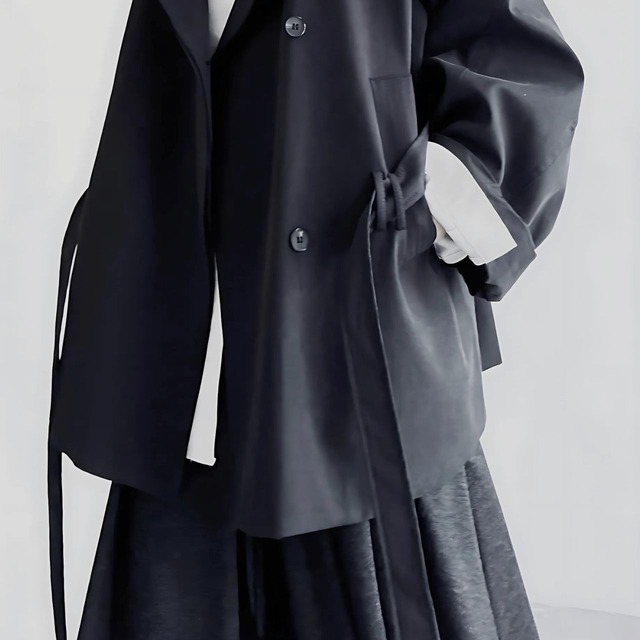 Oversized single-breasted short coat C0647