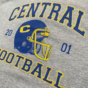 【JERZEES】フットボール アーチロゴ CENTRAL FOOTBALL プリントTシャツ XL ビッグサイズ US古着