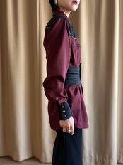 bordeaux & black mode vintage shirt-5177-3