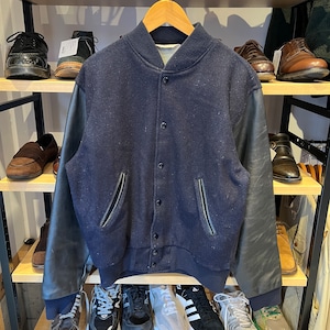 1990'S GEM SPORTSWEAR STADIUM JACKET WOOL×LEATHER