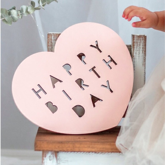 ♡Happy Birthday♡お誕生日の木製プレート/ピンク４種類