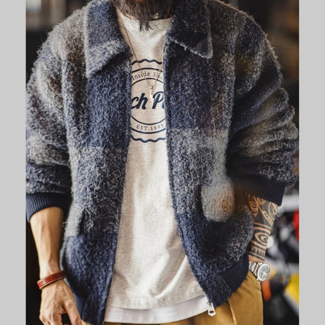 ジップアップ チェック柄 ジャケット 　G00237