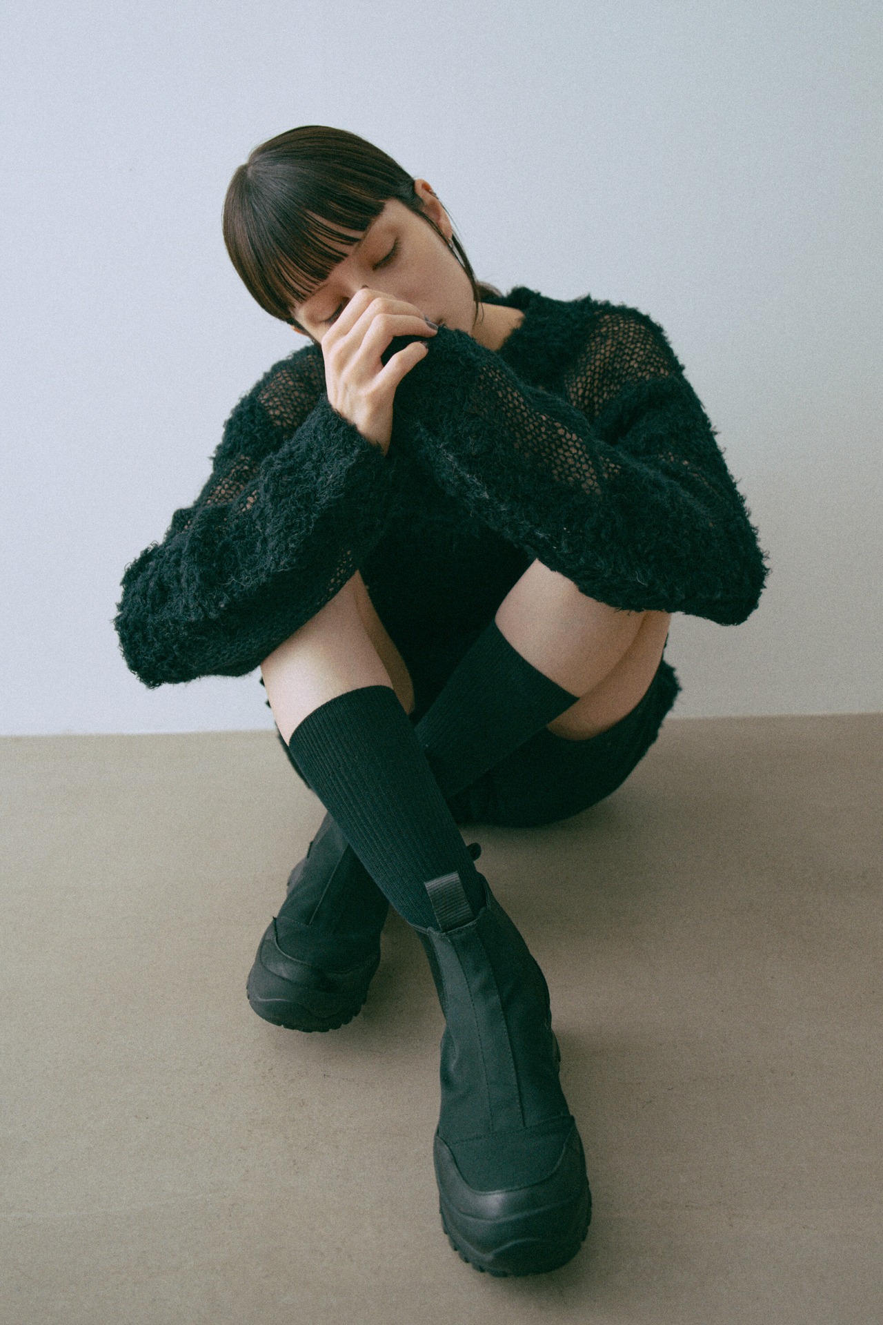 Poodle Shaggy Intarsia Pullover Knit
