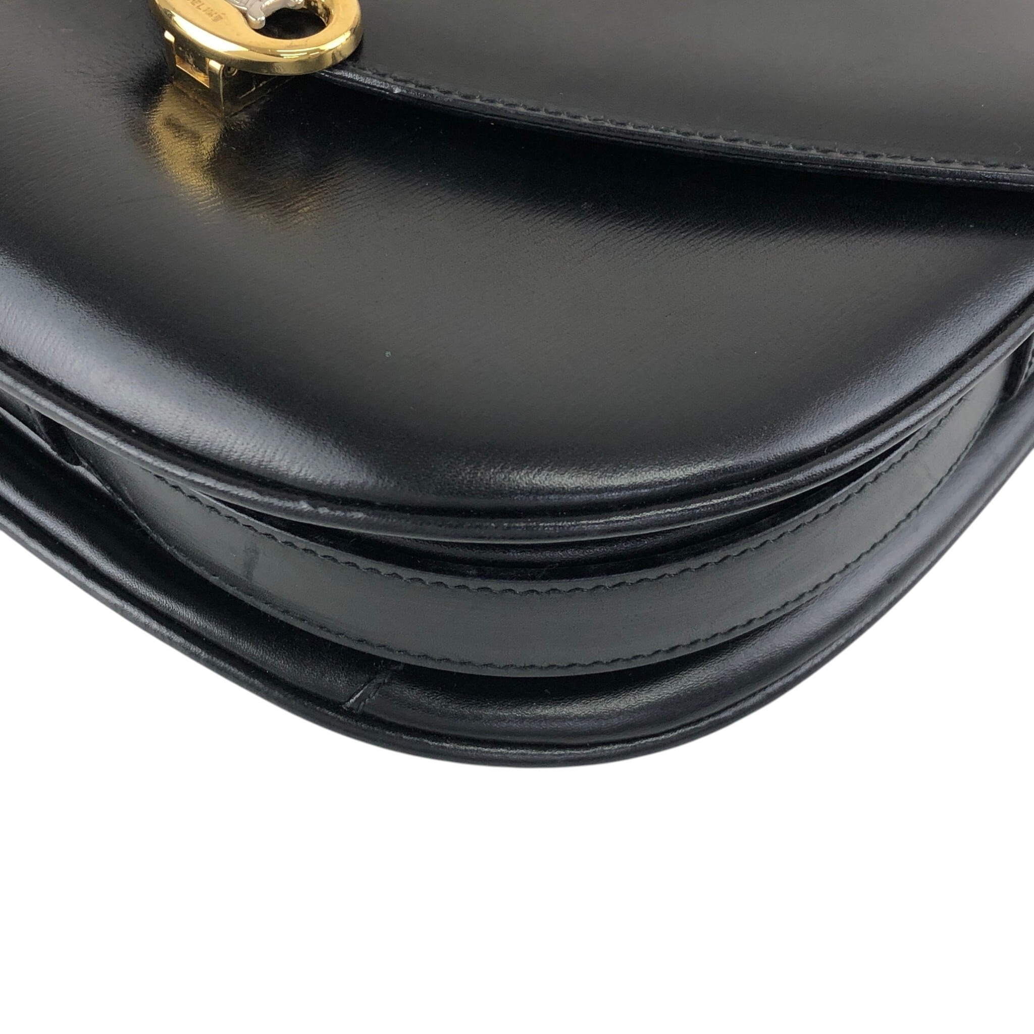 CELINE セリーヌ ショルダーバッグ ブラック ブラゾン レザー vintage