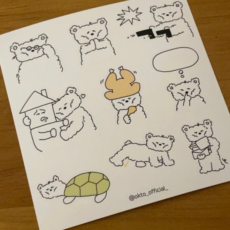 ★再入荷!OKTO 〔FLUFFY daily drawing sticker 04〕