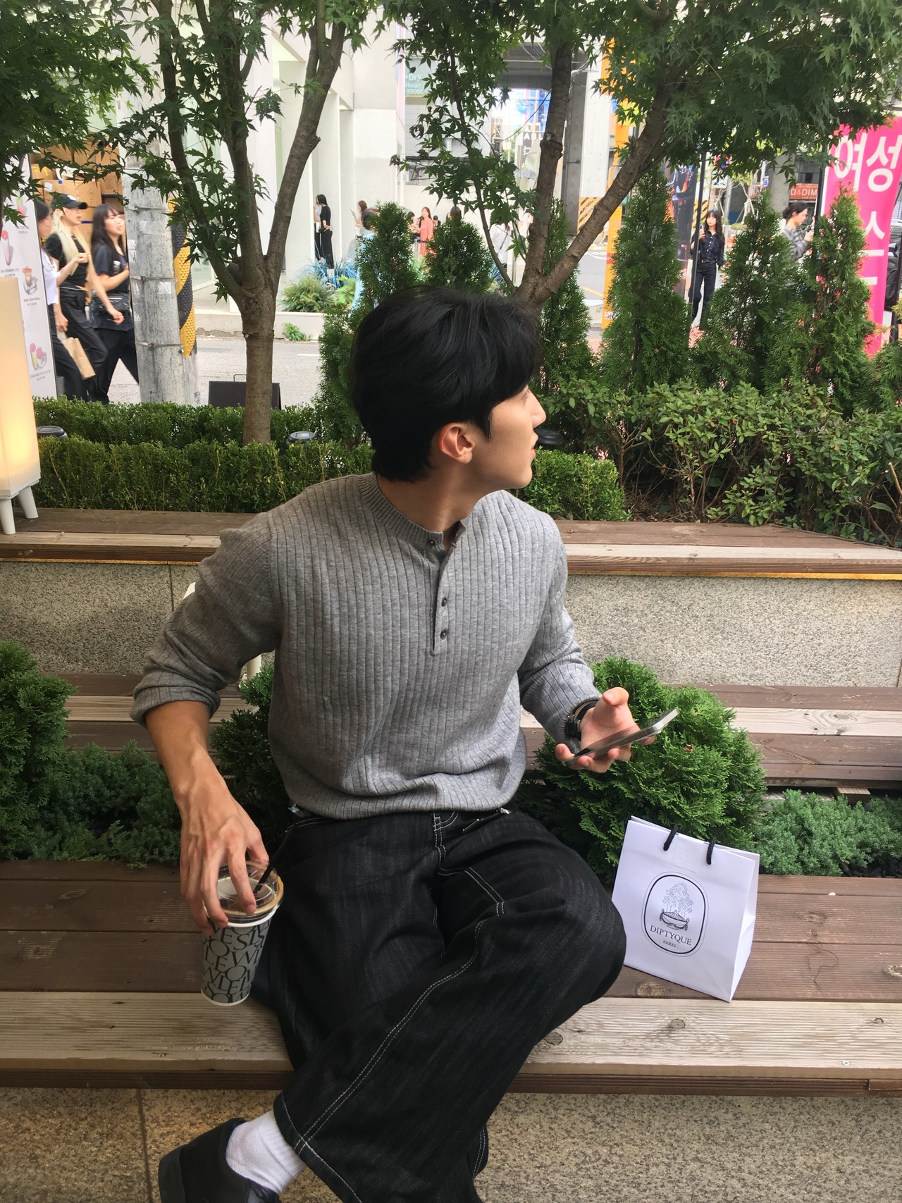 【Muscle Fit】Cashmere Ribbed Henley Neck Knit (5color) - 14