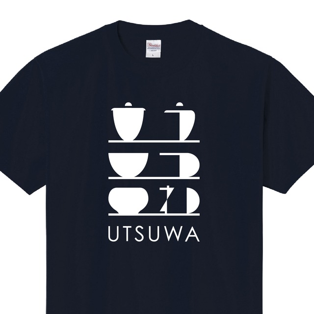 器　うつわ　陶器　Tシャツ　ユニフォーム　※正面プリント　商品カラー：ネイビー