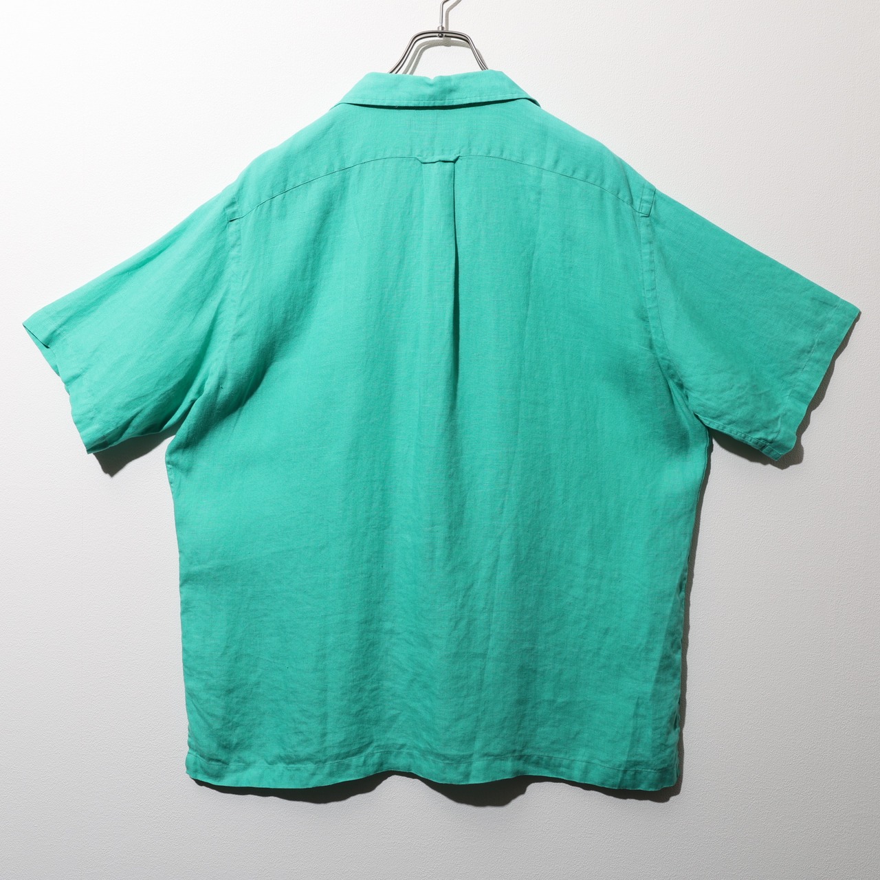極美品 L 完全無地 Caldwell リネン ティール Polo Ralph Lauren ポロラルフローレン 半袖開襟シャツ