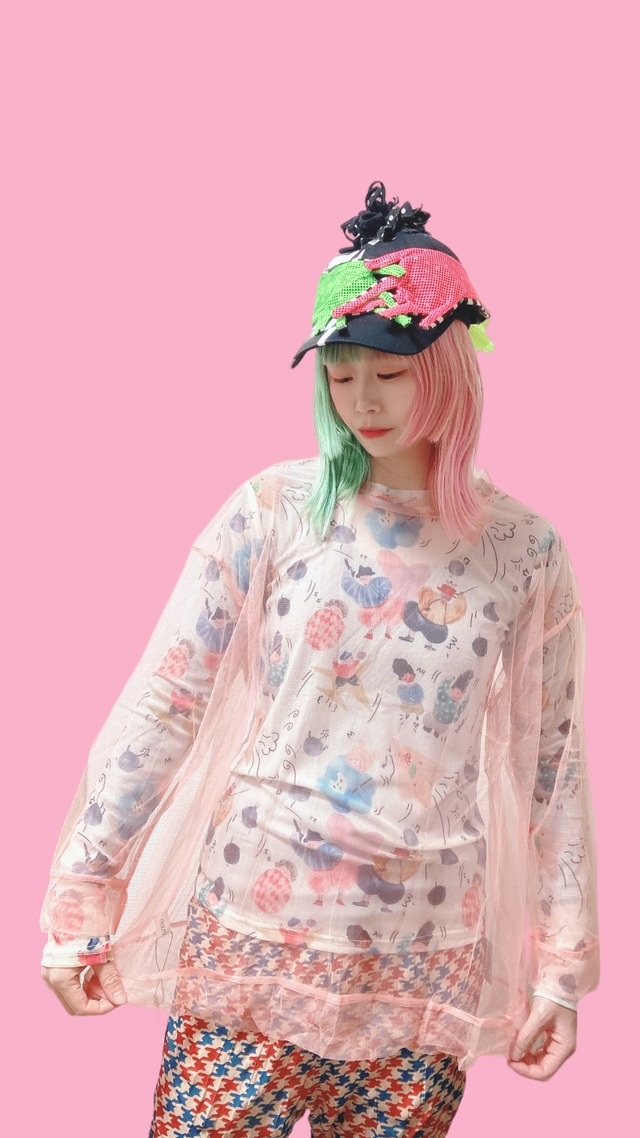 【solmu】big  tulle tops（pink）