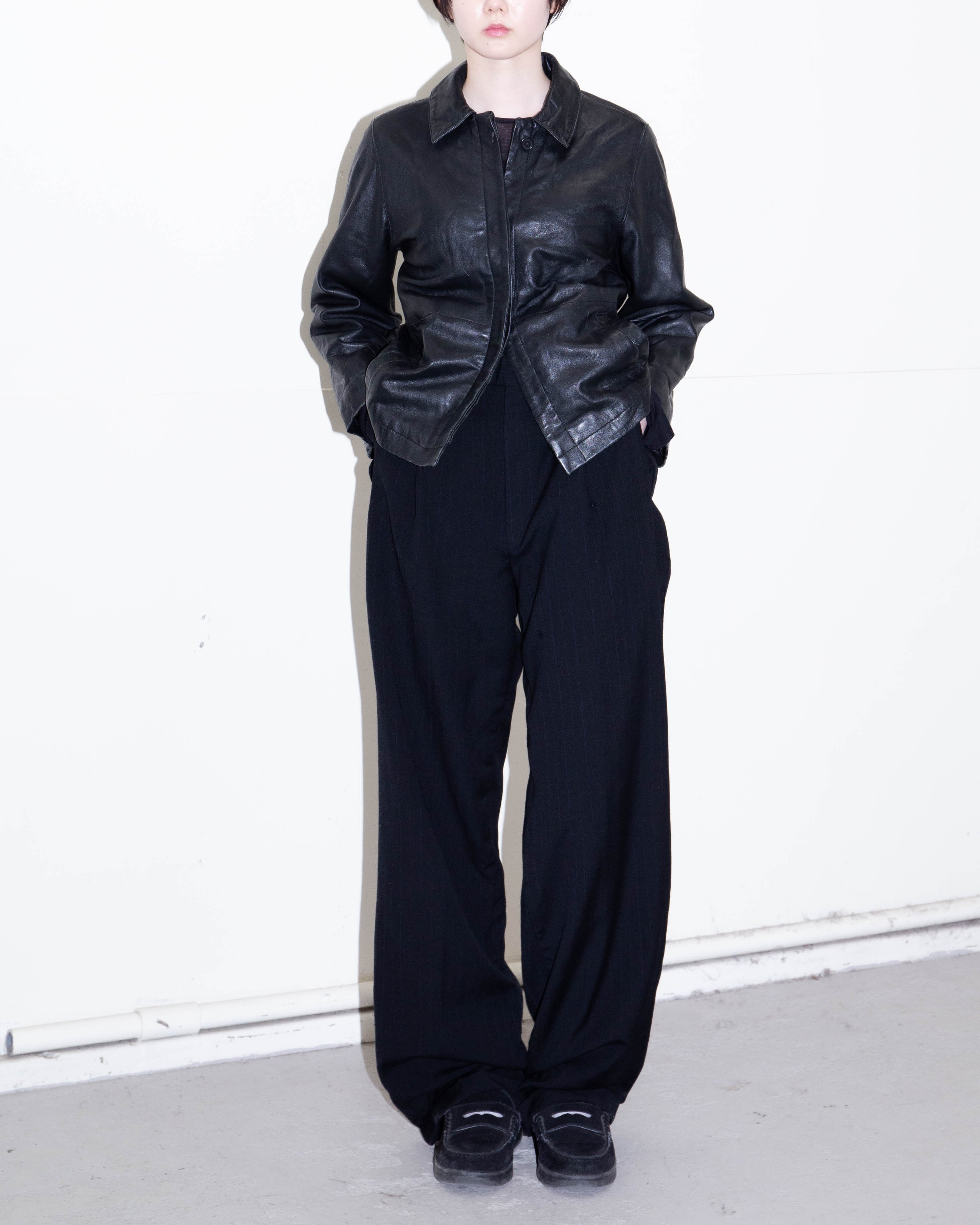 1990s Yves Saint Laurent - pinstripe tucked wide trousers | LUIK FINN