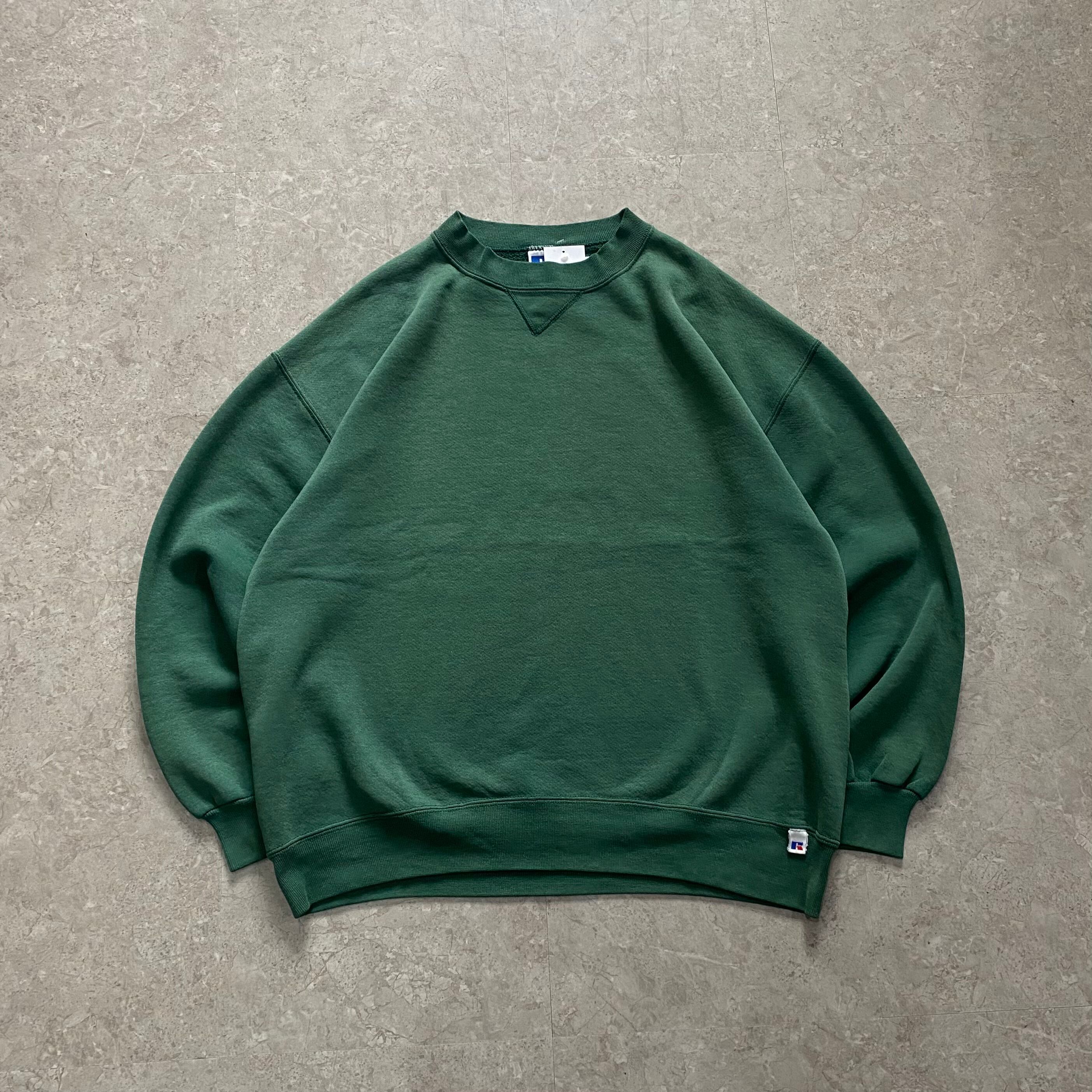 90s RUSSELL ATHLETIC V gusset sweat "green"【仙台店】