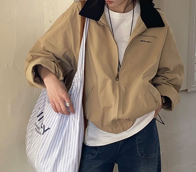 バイカラー ジップアップ ジャケット レディース トップス ジャケット