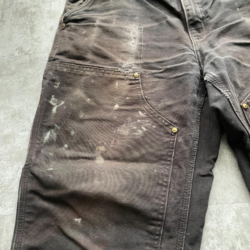 USA製品ブラウンカラー ダブルニー Carhartt B01 BLK w34 詳細写真12