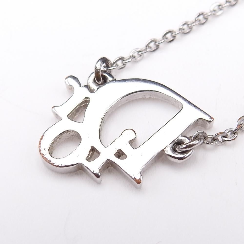 DIOR ロゴ ストーン付き よけれ ネックレス✨ピンク シルバー✨【020610.】 