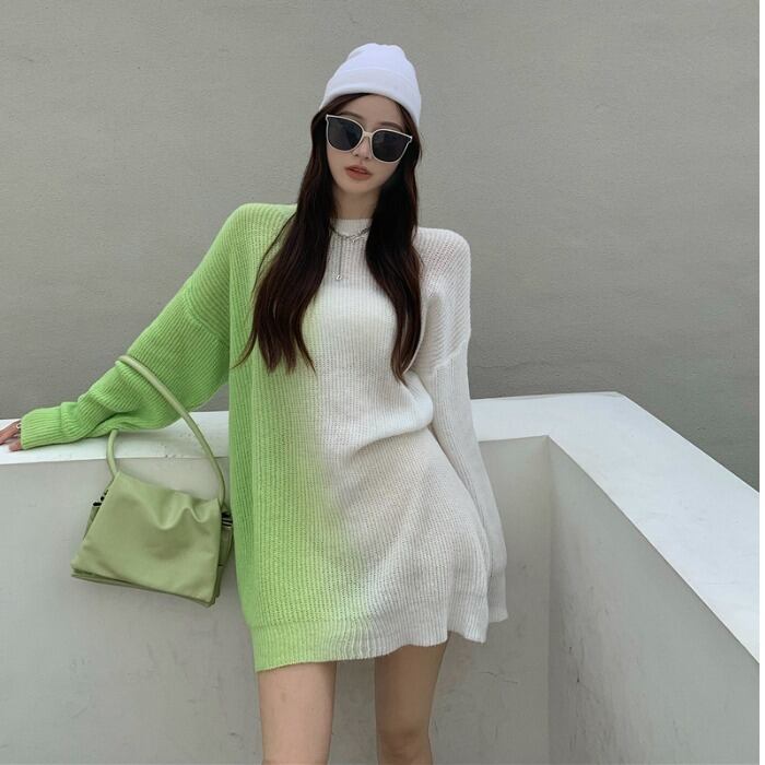 オータムルーズスタイルセーター レディース ロング 秋物 ドラファッションホール44495536354