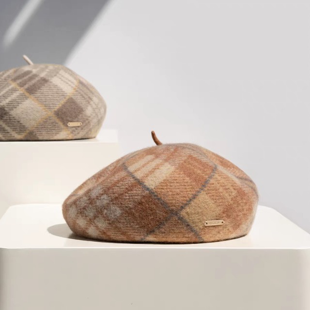 タータンチェックベレー帽　　1341　