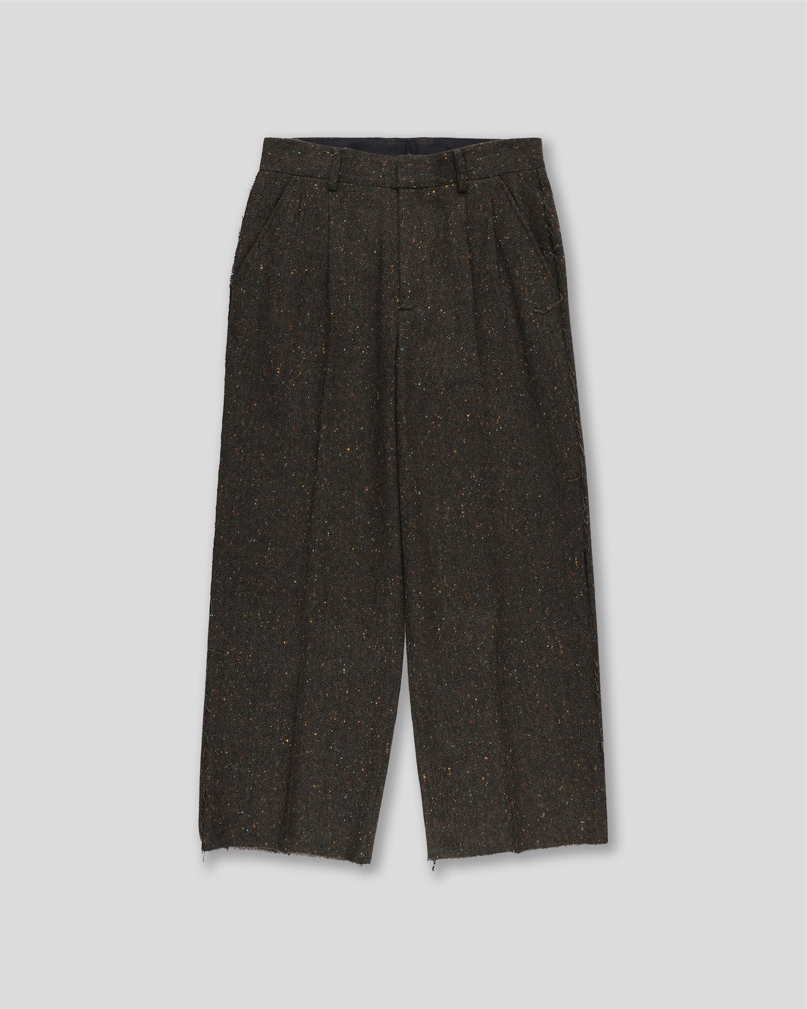 NEP TWEED 2 TUCK TROUSER BROWN