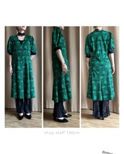 green & black retro modern dress-4841-8