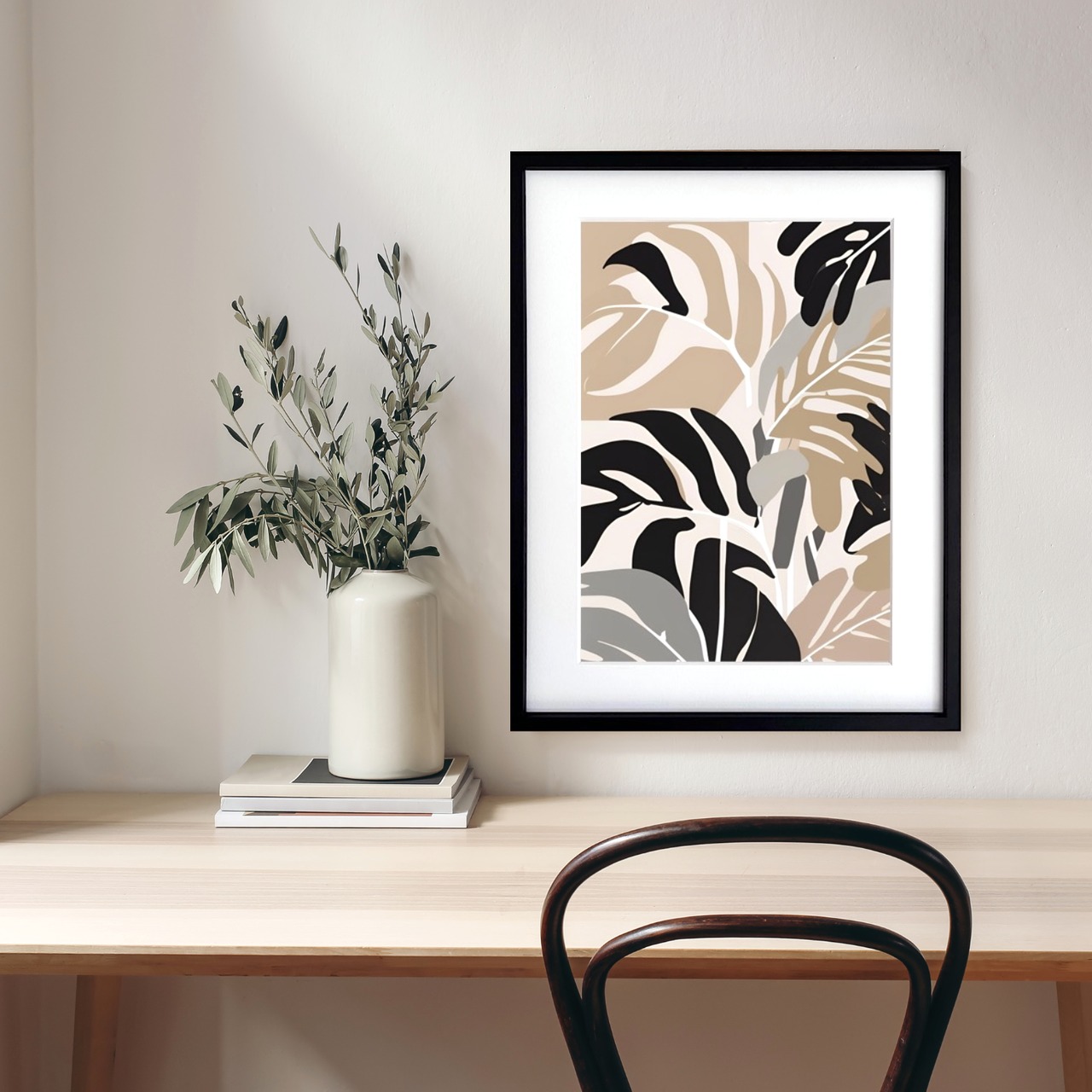 Metallic Monstera｜光沢感が美しいモンステラアートポスター｜ボタニカルとモダンが融合した上質インテリアを演出する一枚A3ポスター