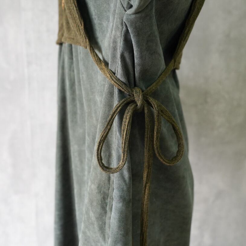 コーディロイ ベスト ロングワンピース モスグリーン オリーブ | panipani