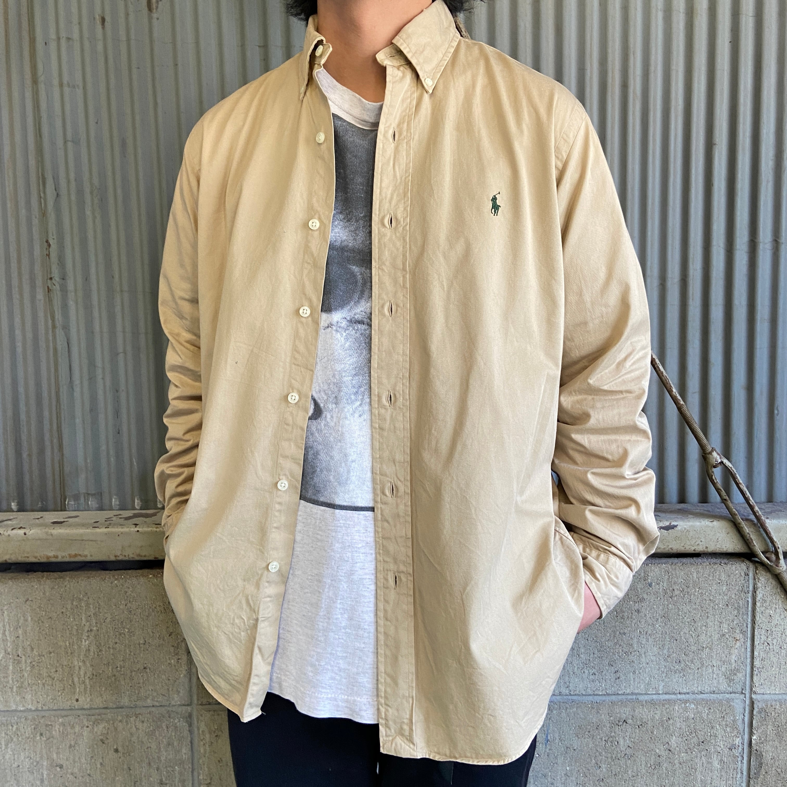 オールドラルフローレン CLASSIC FIT ボタンダウンシャツ メンズM 古着 
