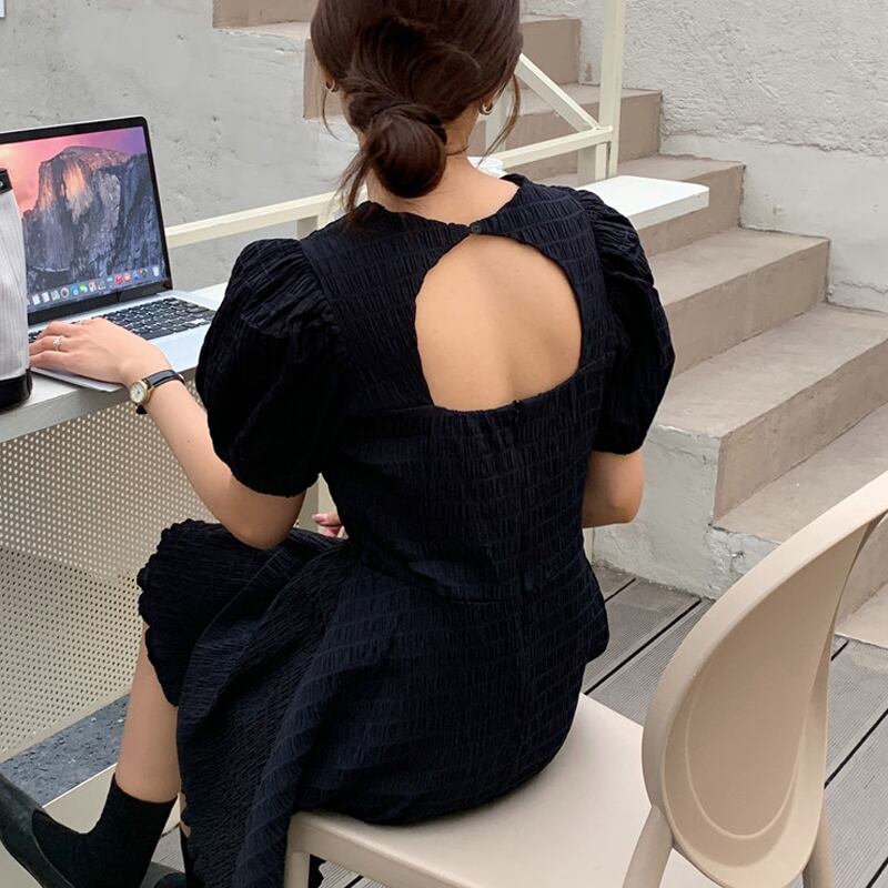 スリーブドレス サマースタイルウェスト薄手ストラップレスプリーツショートスカート 夏物 ビッグFスモールZ韓国7860561962