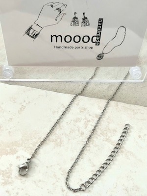 【2pcs】50cmステンレス製アジャスター付き1.5mm幅 Oチェーンチャーム/チェーンパーツ/タッセル