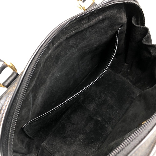 GUCCI グッチ ハンドバッグ ブラック インターロッキング 型押し レザー ミニボストン vintage ヴィンテージ オールド jkfsmf
