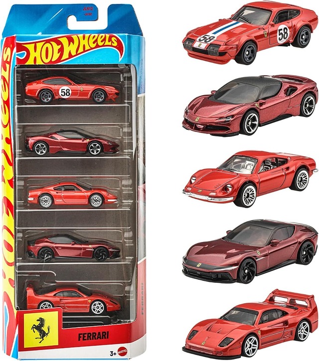 Hot Wheels ホットウィール ベーシックカー フェラーリ 5カーパック  1/64スケール
