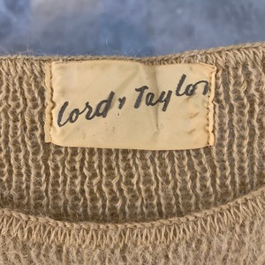 VINTAGE 60's beige point blue mohair sweater