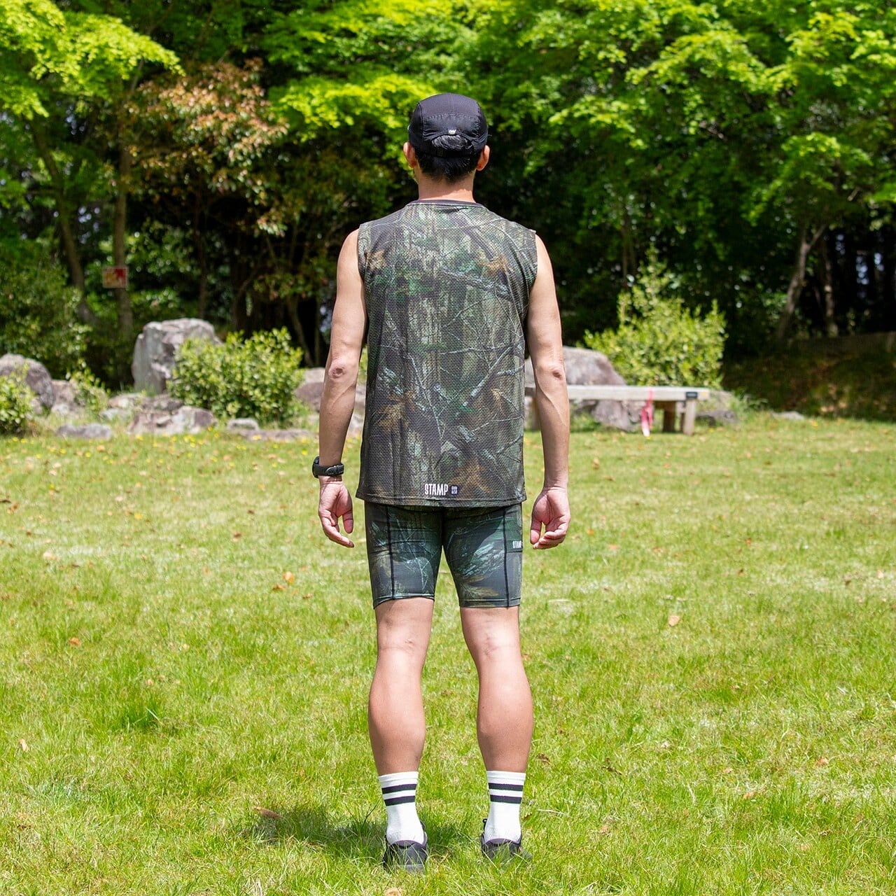 STAMP Run&Co 1/2カーゴタイツ メンズ Mサイズ STAMP RUN&CO（スタンプ ランアンドコー）STAMP MENS 1/2 CARGO TIGHTS