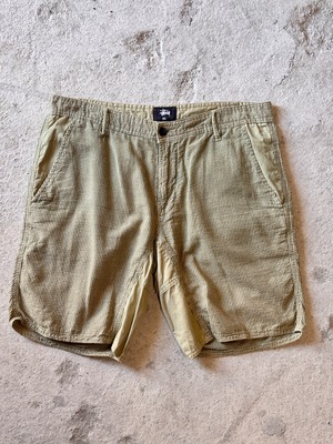 10s STUSSY MFG/Short pants/W32/ショ－トパンツ/ミリタリーテイスト/ストライプ/カ－キ/ステュ－シ－