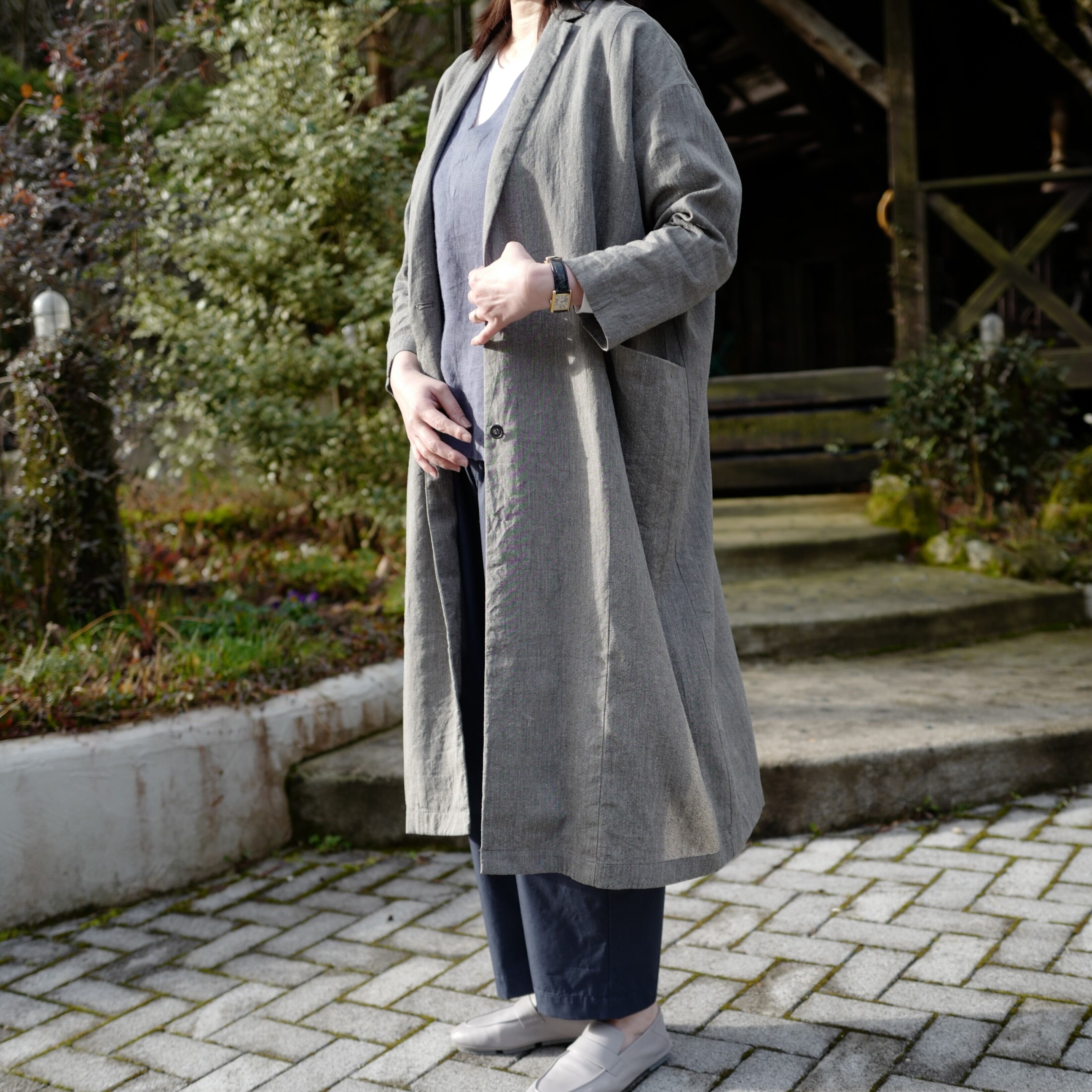 evam eva ｜linen washi long jacket | robin ASO